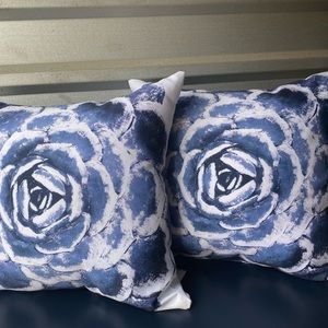 Navy Succulent Throw Pillow set